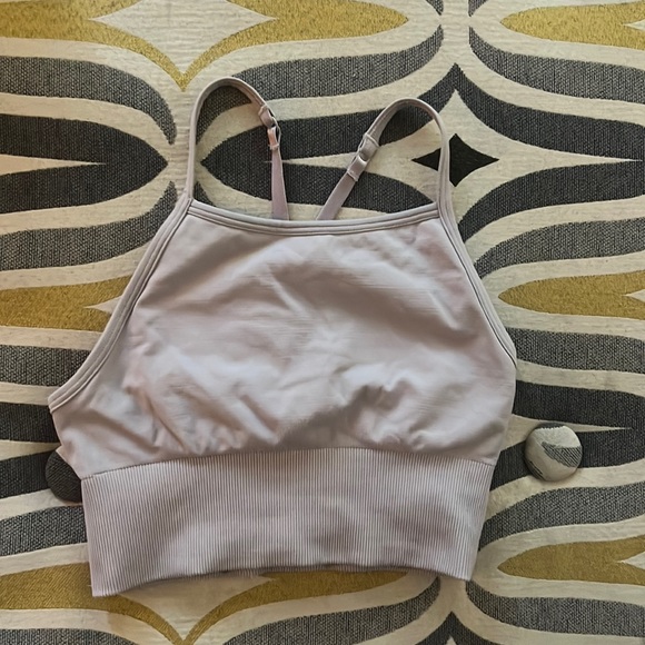 Lululemon Sports Bra nonpadded compression top lavender blush crop athletic tank - Picture 2 of 5